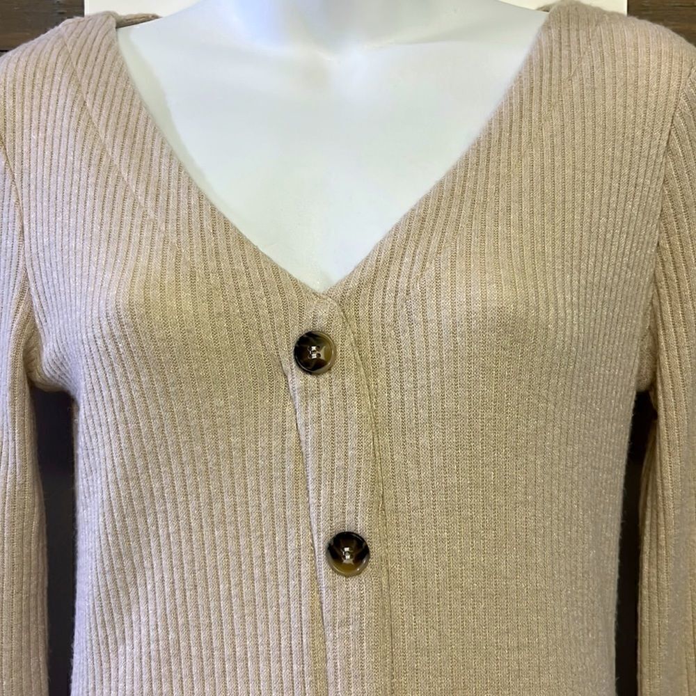 Double Zero Cream Faux Button Pullover Swing MIDI… - image 3